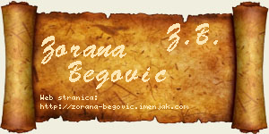 Zorana Begović vizit kartica